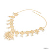 Gold Plated Mathapatti with Polki, Beads and White Pearl Drops