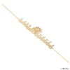 Gold Plated Mathapatti with Polki, Beads and White Pearl Drops