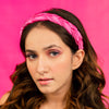 Braided Silk Satin Hair Band for Women - Pink