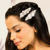 Shell & Pearl Embellished Hair Pins - Set of 2 - Silver