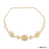Gold Plated Circular Hair Band for Women in Pearls and White Polki