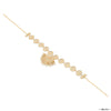 Gold Plated Circular Mathapatti with Polki, White Pearls and Beads