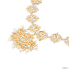Gold Plated Circular Mathapatti with Polki, White Pearls and Beads