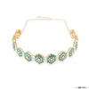 Emerald Gold Plated Hair Band with White Pearls