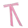 Satin Ribbon Crystal Hair Bow - Pink