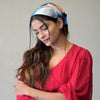 Abstract Headscarf Headband with elastic - Blue