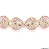 Lilac and Off White Gold Plated Hair Band with White Pearls