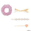 HDC 6 pieces Hair Accessories Gift Set with 1 Tiara Hair Band, 4 Hair Pins and 1 Hair Tie - Pink