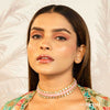 Gold Plated Hair Band with Light Pink Crystals and Transparent Stones