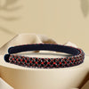 Sleek BeadEmbroideredHeadband- Red