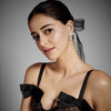 Embellished Pearl Hair Bow Alligator Clip - Black