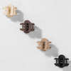 Flower Hair Claw Clips with Free Pouch - Set of 4 - Neutral