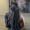 Oversized Polka Hair Bow - Black & White