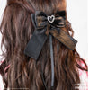 HDC x Emily in Paris Glamour Satin Hair Bow Alligator Clip - Black