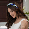 Embellished Evil Eye Puff Hair Band - Blue