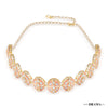 Peach and White Gold Plated Hair Band with Transparent stones and Off-White Pearls