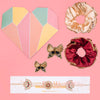 Desi Drama Gift Box with 1 Head Chain, 2 Pearl Scrunchies and 2 Embroidered Hair Pins - Red & Gold
