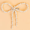 Embellished Pearl & Crystal Beads Hair Bow Alligator Clip - Off-White