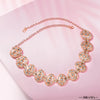 Peach and White Gold Plated Hair Band with Transparent stones and Off-White Pearls