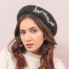 HDC X Emily In Paris Black Beret with Pearls, Crystals & Eiffel Tower Embellishement