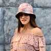 Marbled Satin Bucket Hat - Gingerbread Brown